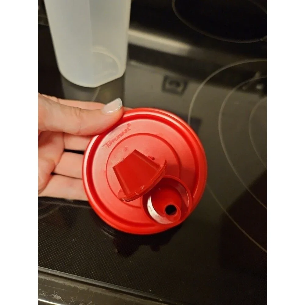Vintage Tupperware Modular Mates 1641 #3 Container With Red Magic Flow Lid 1898B